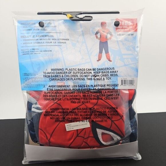 Spider-Man‎ Deluxe Muscle Costume Child Size Small 4-6 Marvel New - Picture 2 of 2